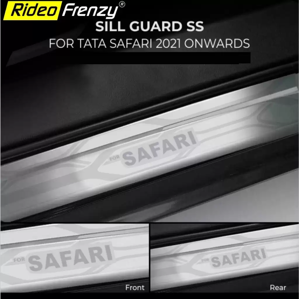 Buy Tata Safari 2021 Stainless Steel Door Scuff Sill Plates | Protect Car from Rusting & Scratches