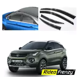 Buy Tata NEXON | EV Chrome Line Door / Rain Visors | Unbreakable ABS Plastic