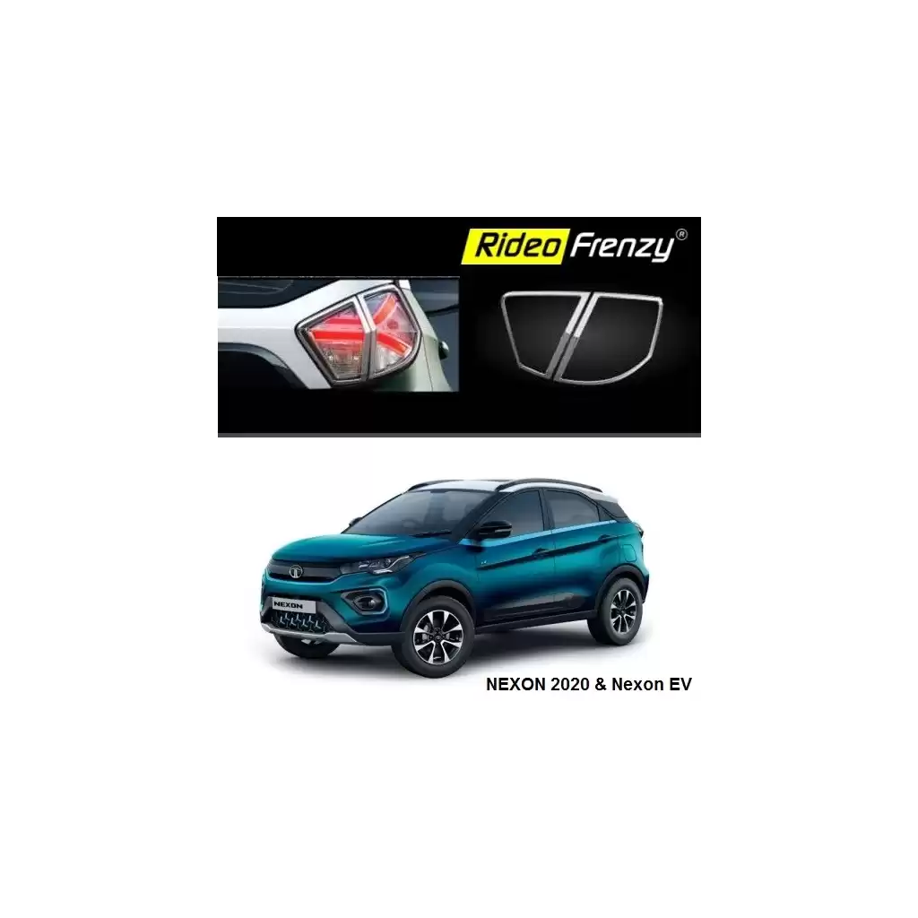 Buy Nexon 2020 & Nexon EV Chrome Tail Light Garnish Covers | Triple Chrome Plating