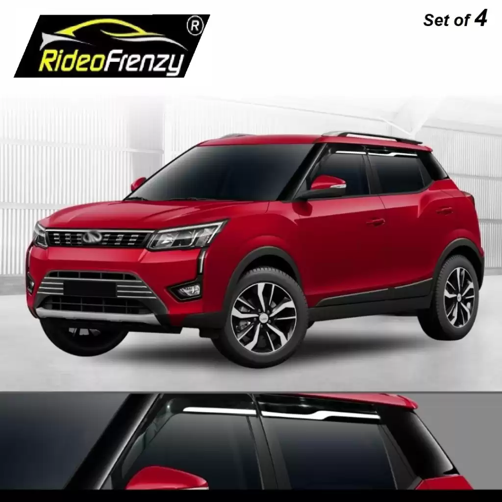 Buy Mahindra XUV300 Chrome Line Door Visors | Unbreakable ABS Plastic