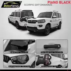 Buy Mahindra Scorpio Piano Black Combo Garnish Set 4 | Premium Piano Finish
