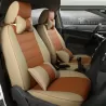 Buy RideoFrenzy Luxury Nappa Leather Car Seat Covers | Skin Fit Tailor Made | Sleek Beige and Tan | 20mm Evlon Foam