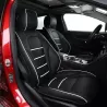 Buy RideoFrenzy Luxury Nappa Leather Car Seat Covers | Skin Fit Tailor Made | Designer Black with White | 20mm Evlon Foam