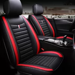Buy RideoFrenzy Luxury Nappa Leather Car Seat Covers | Skin Fit Tailor Made | GRIFH Black and Red | 20mm Evlon Foam