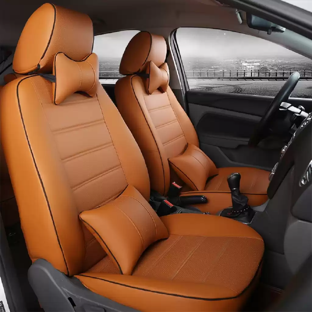 Buy RideoFrenzy Luxury Nappa Leather Car Seat Covers | Skin Fit Tailor Made | Sleek Supreme Tan | 20mm Evlon Foam