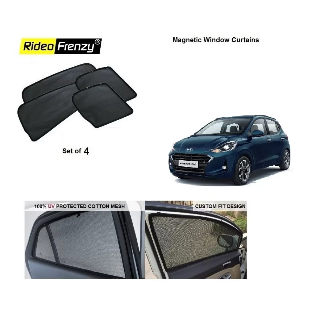 Buy Grand i10 NIOS Magnetic Window Sunshades | 90% Heat Isolation
