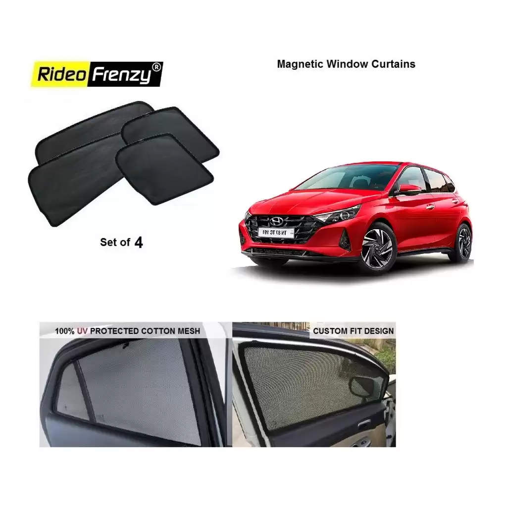 Buy Hyundai New i20 2020 onwards Magnetic Window Sunshades | 90% Heat Isolation