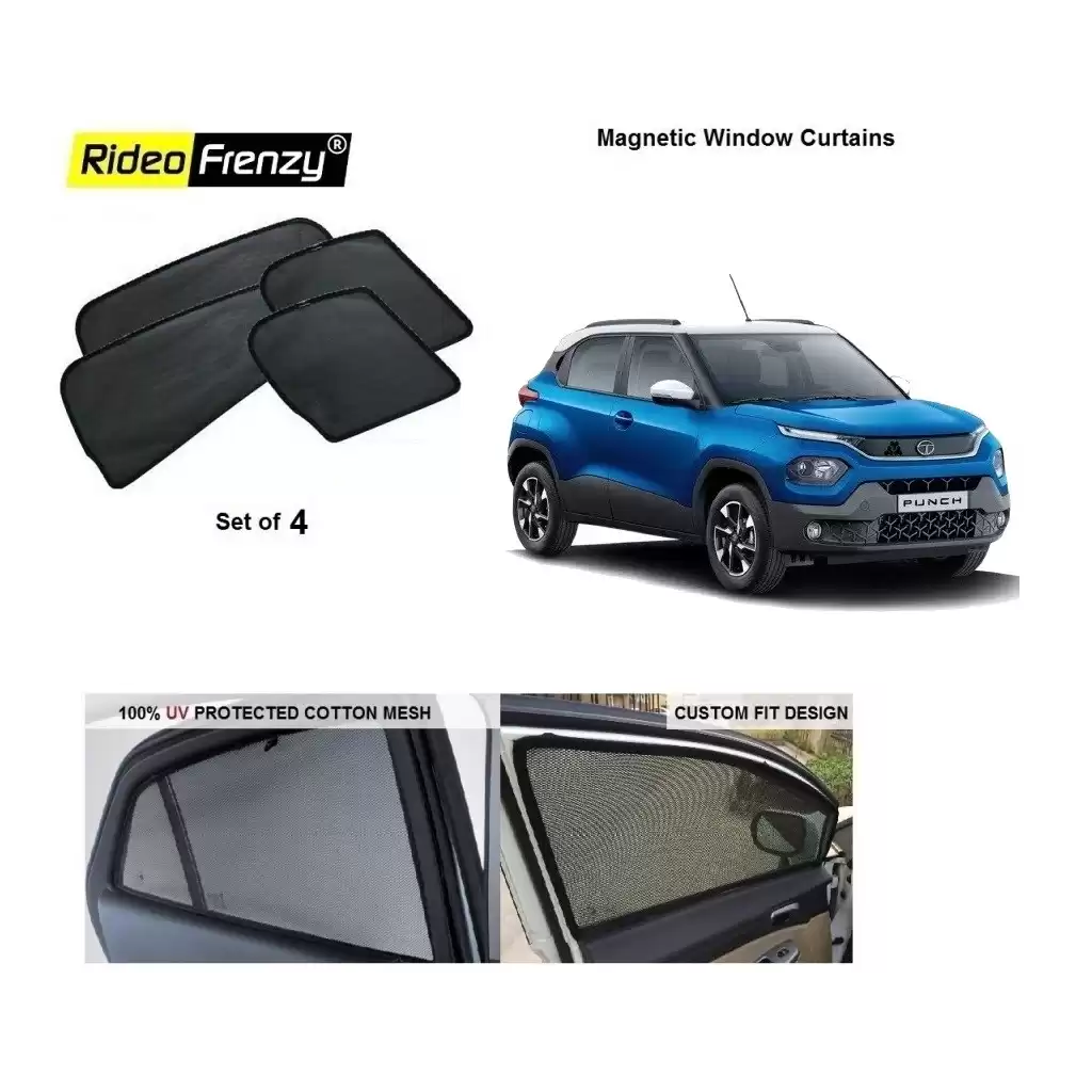 Buy Tata Punch onwards Magnetic Window Sunshades | 90% Heat Isolation