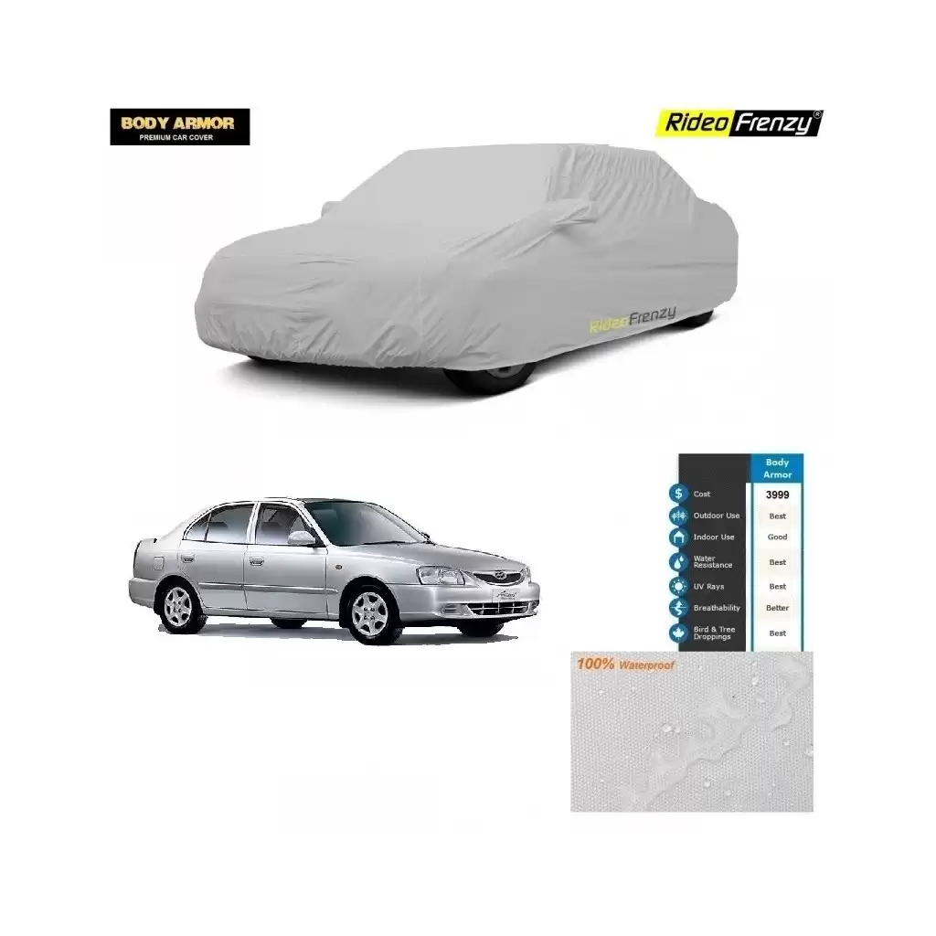 Buy 100% WaterProof Hyundai Accesnt Car Body Cover with Mirror Pockets | UV Resistant | No Color Bleeding