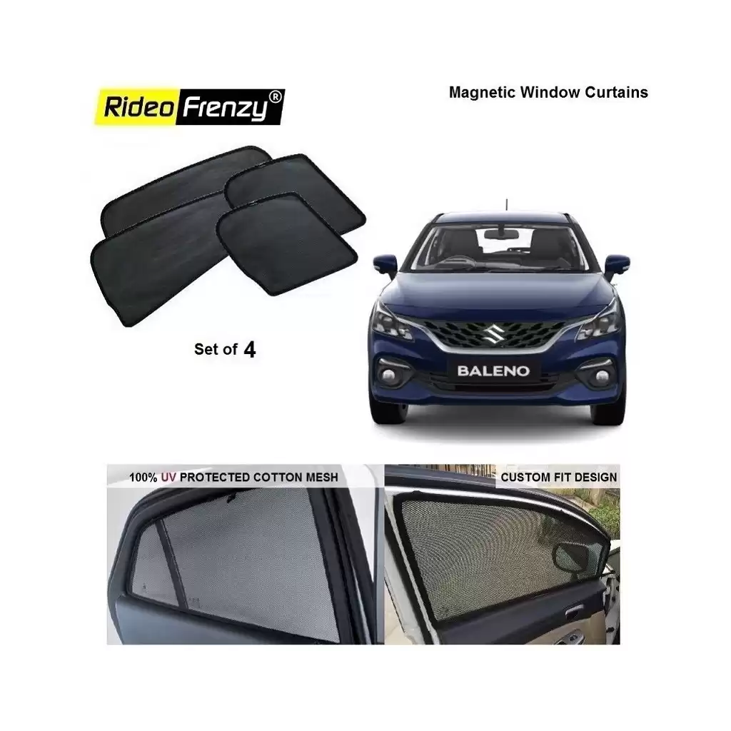 Buy New Baleno 2022 Magnetic Window Sunshades | 90% Heat Isolation | Custom Fit | Premium Quality
