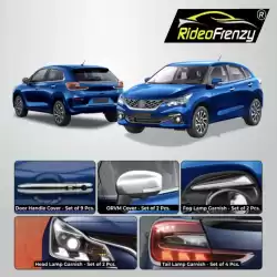 Buy Maruti Baleno 2022 Chrome Accessories Garnish Combo Kit | Rustfree & Triple Chrome Plating