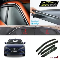 Buy New Maruti Baleno 2022 Chrome Line Door Visors | Unbreakable ABS Plastic
