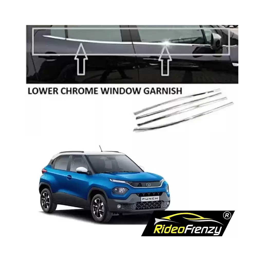 Buy Tata Punch Complete Lower Window Garnish | Stainless Steel | 4 Pcs Set