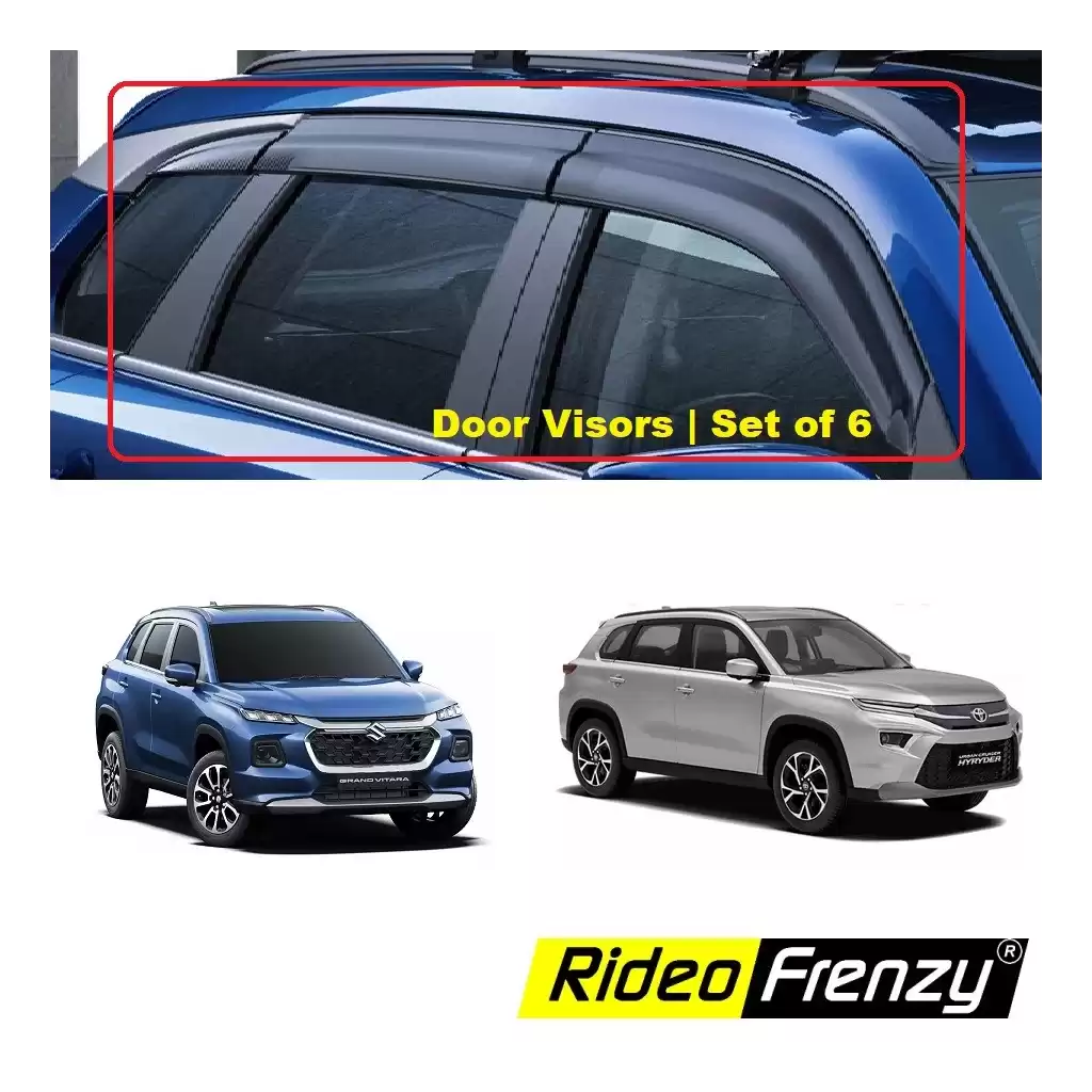 Buy Grand Vitara & Toyota Hyryder Wind Door Visors | ABS Plastic | Unbreakable Injection Molding