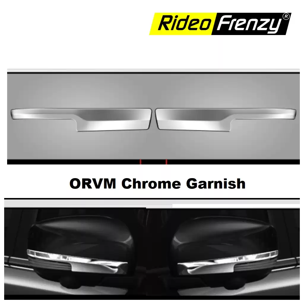 Buy Grand Vitara & Toyota Hyryder Chrome Mirror Covers Garnish | Triple Layered Chrome Plating