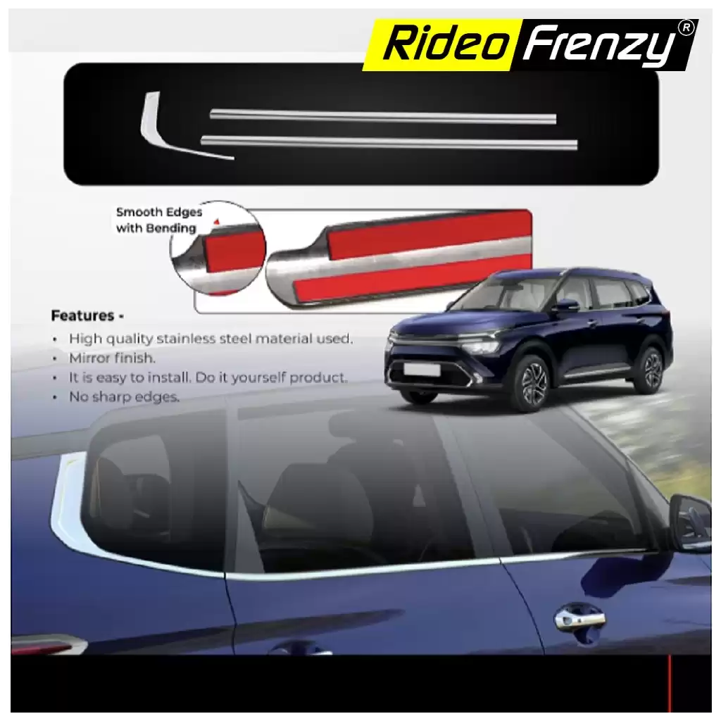 Buy Kia Carens Complete Lower Window Garnish | Stainless Steel | 6 Pcs Set