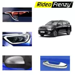 Buy Kia Carens Chrome Accessories Garnish Combo Kit online | Headlight Chrome| Tail light chrome | Handle Chrome