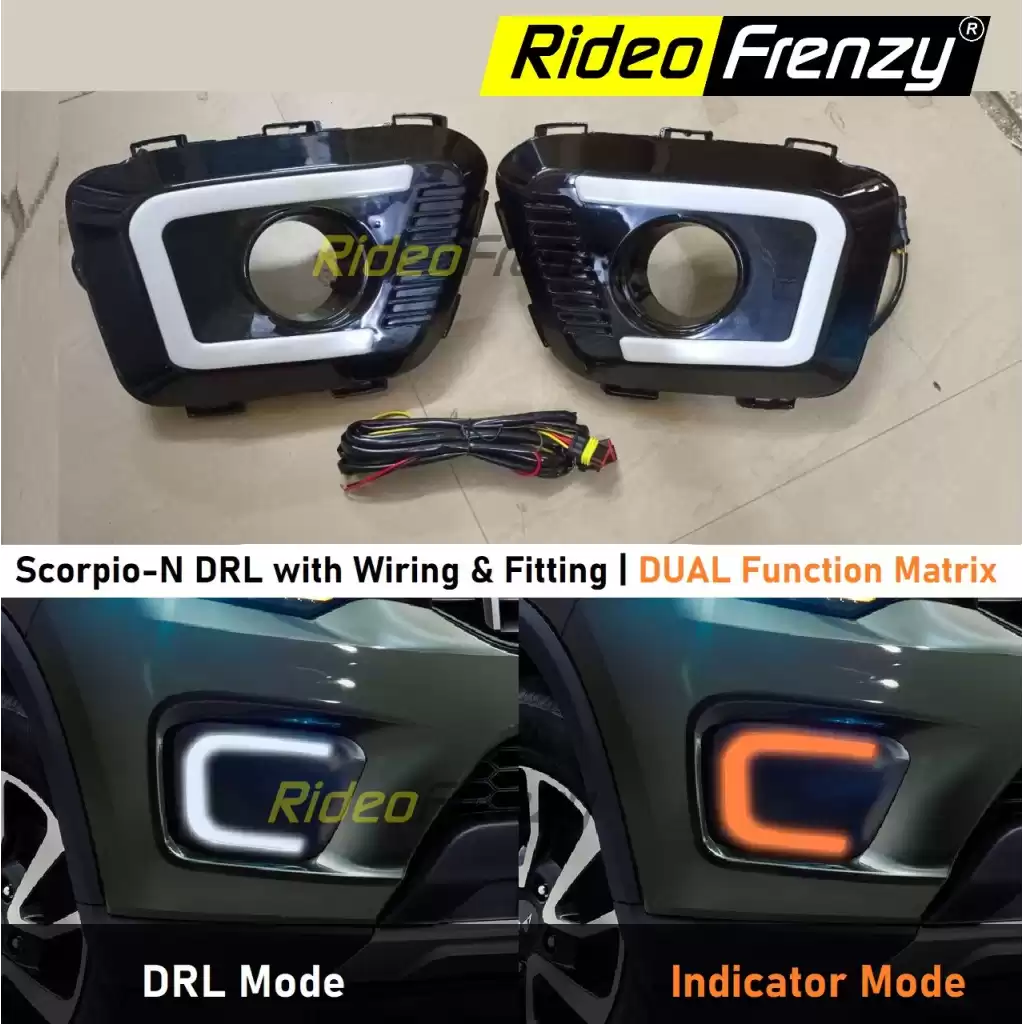 Buy Mahindra Scorpio N DRL Day Time Running Lights | Matrix Moving Turn Indicator Signal | OEM Fitting