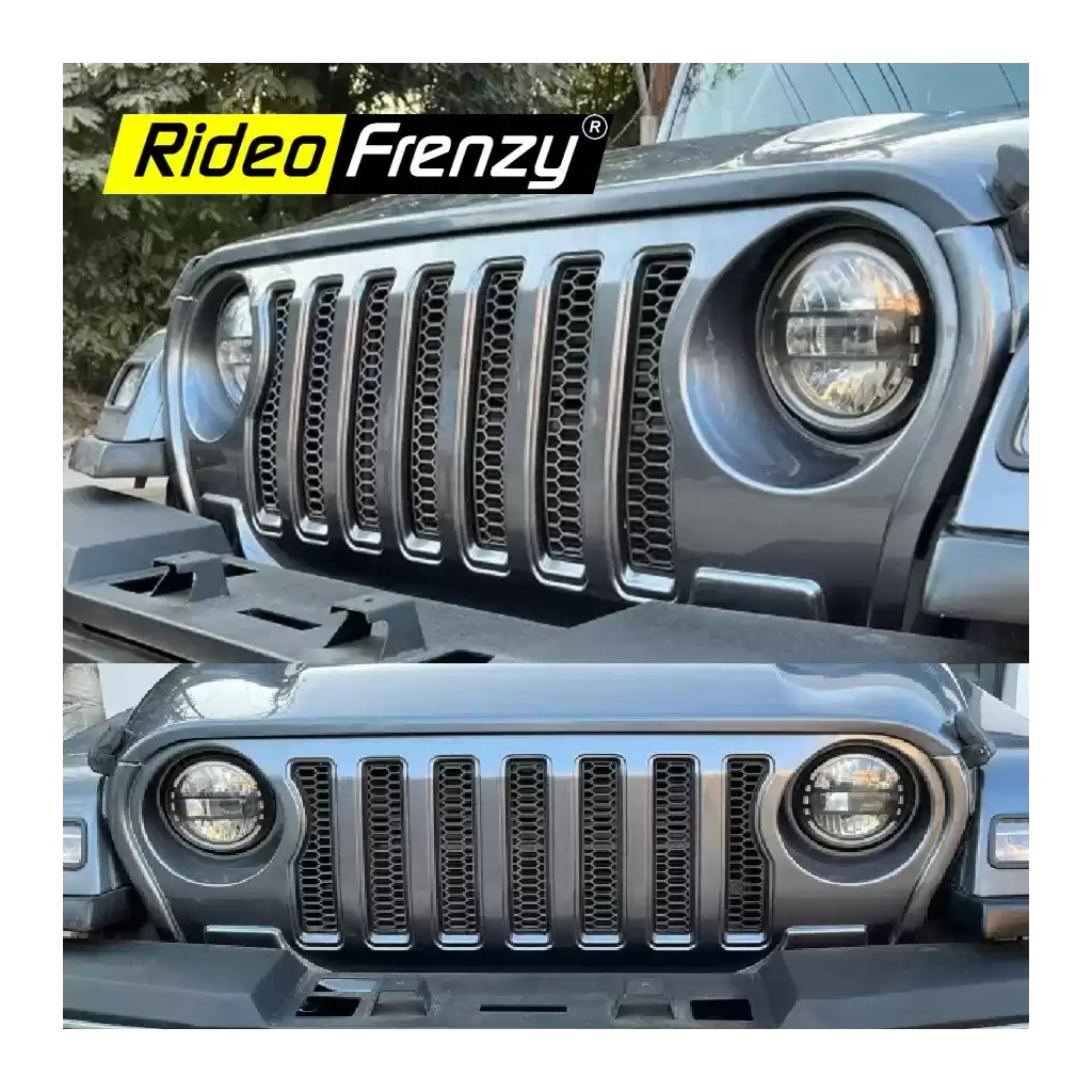 Mahindra THAR Wrangler Style Grill Galaxy Grey Color