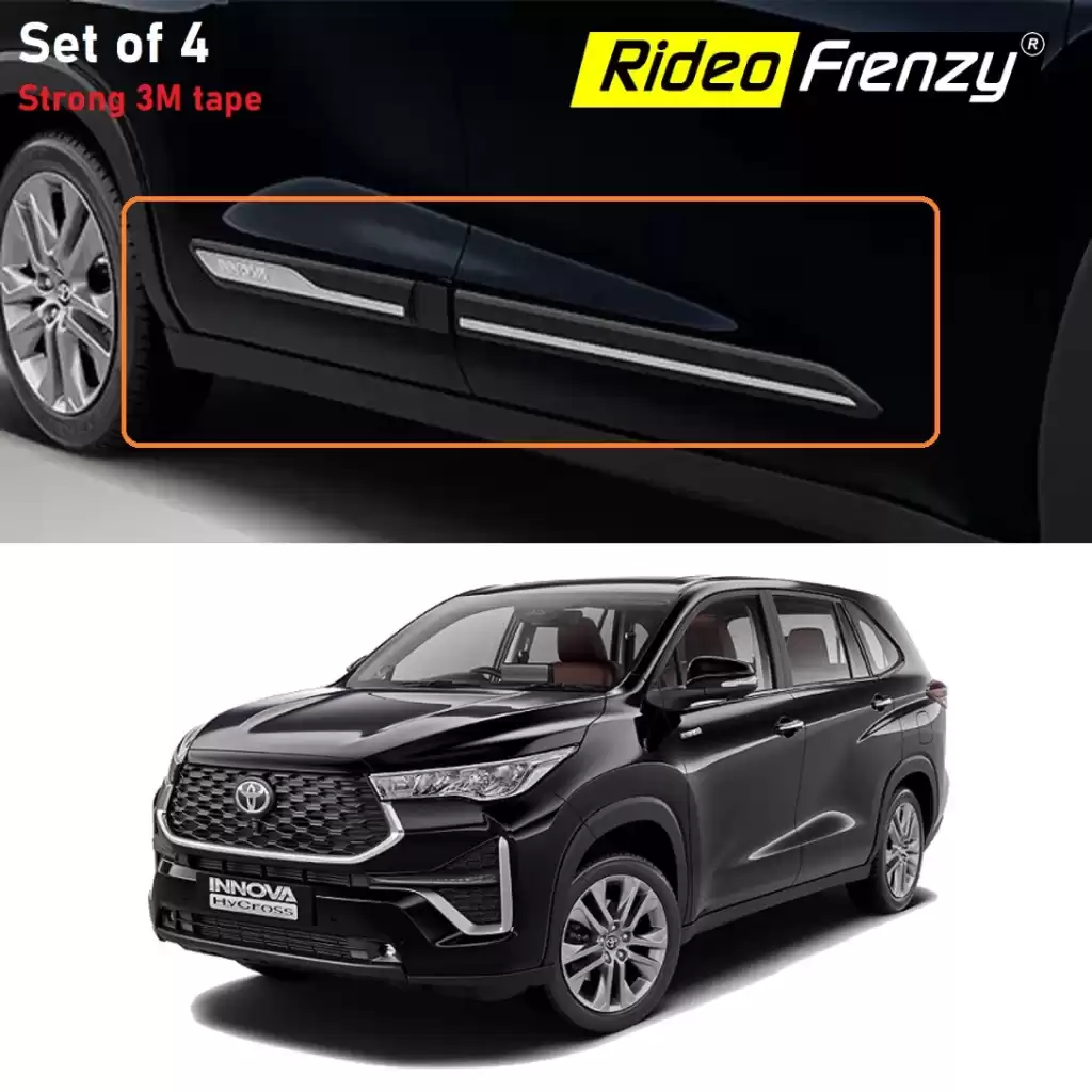 Buy Innova Hycross Chrome Side Beading Cladding online India| Triple Layer Chrome Coating | ABS Plastic