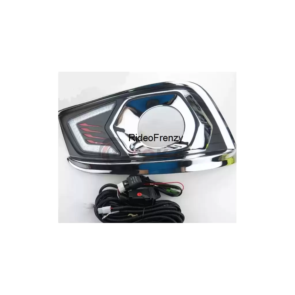 Buy Toyota Fortuner 2012-2015 Led DRL Day Time Running Lights with Fog Lamps | Matrix Type Turn Indicator Signal