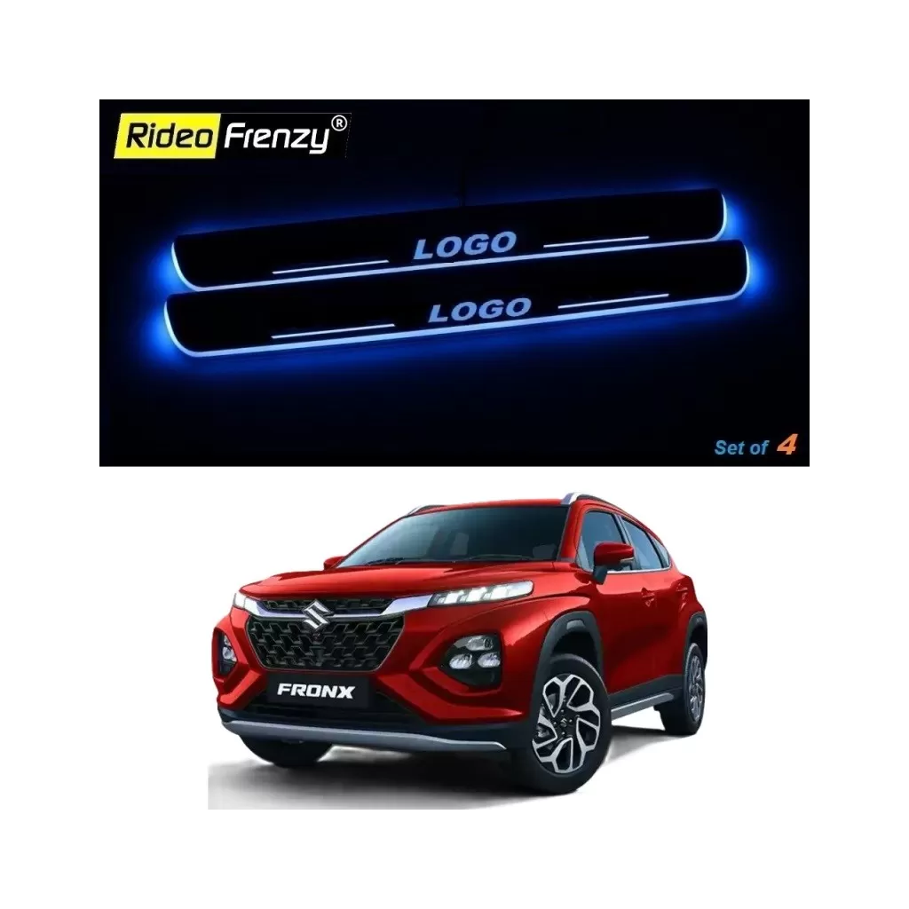 Buy Maruti Fronx Power LED 3D Illuminated Sill/Scuff Plates online India | Anti-Rust Running Protection