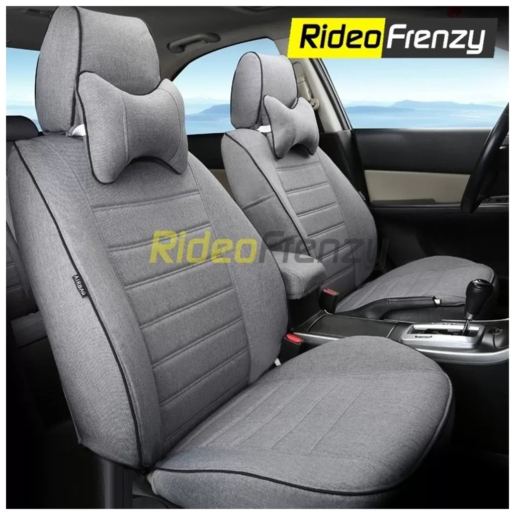 Buy Polsi Premium Jute Car Seat Covers in Full Grey Color online India