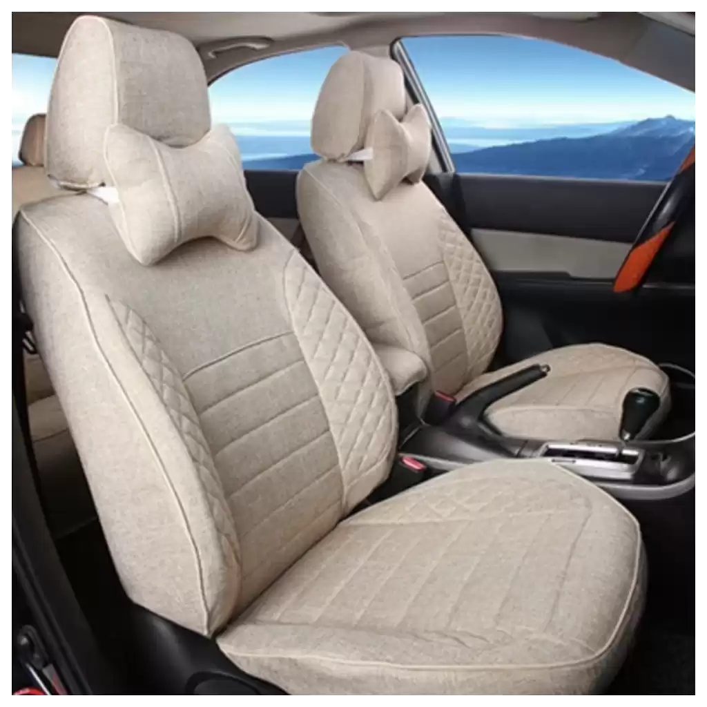 Buy Fresho Full Beige Jute Car Seat Covers | Breathable Summer Friendly (Non Heating)