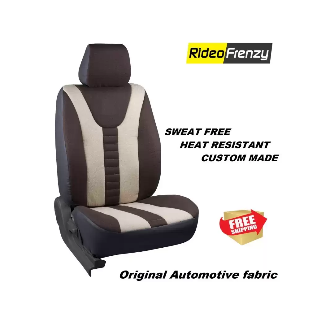 Buy Theist Sweatproof Fabric Car Seat Covers in Black & Brown online India for All Cars
