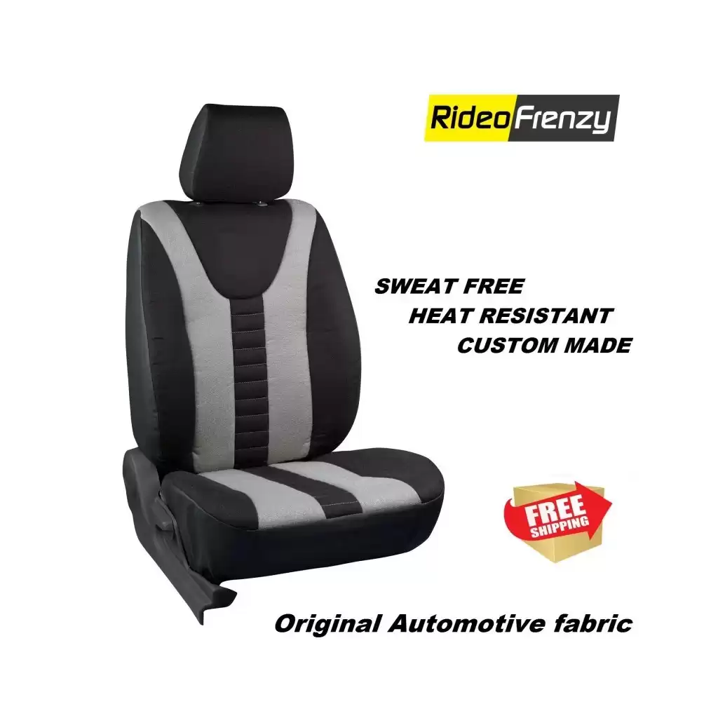 Buy Theist Sweatproof Fabric Car Seat Covers in Black & Grey Online India | Rideofrenzy