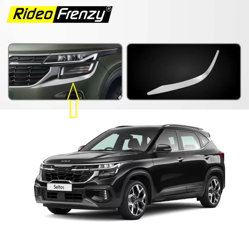 Buy New Kia Seltos (2023-2024) FL HeadLight Chrome Covers online India
