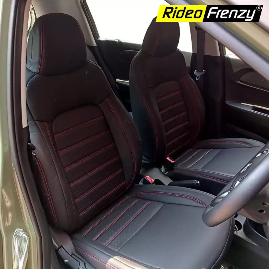 Buy Black & Red Seat Covers for Hyundai Exter online India