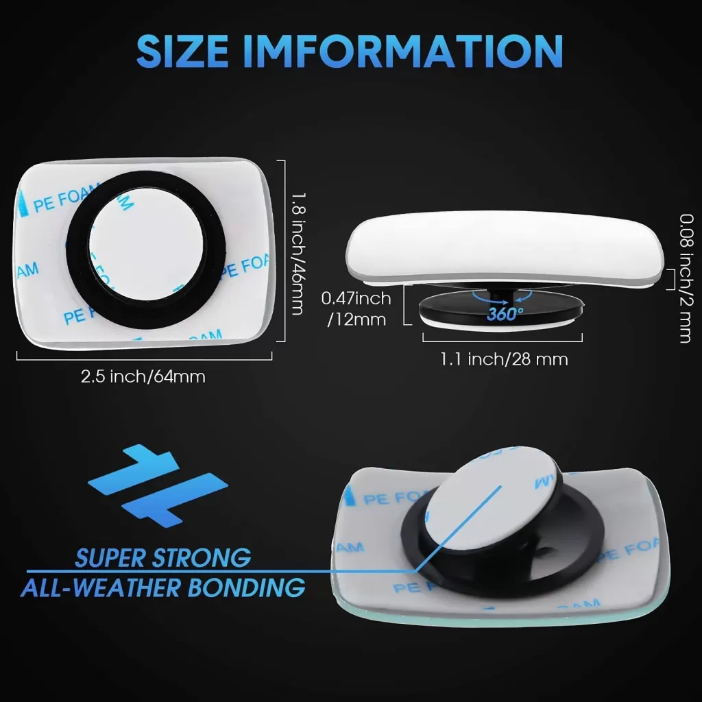 universal frameless blind spot mirror