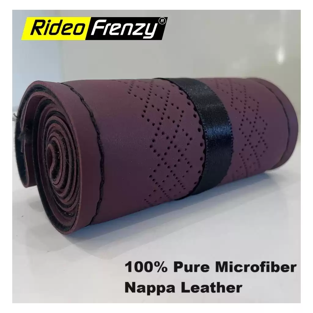 Pure Nappa Leather Menroon Steering cover | RideoFrenzy Pure Nappa Leather Menroon Steering cover | RideoFrenzy