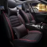 Premium Streak Black & Red Nappa Leather Car Seat Covers | Custom Made by RideoFrenzy