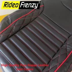 Buy RideoFrenzy Streak Black and Red Nappa Seat Covers online India
