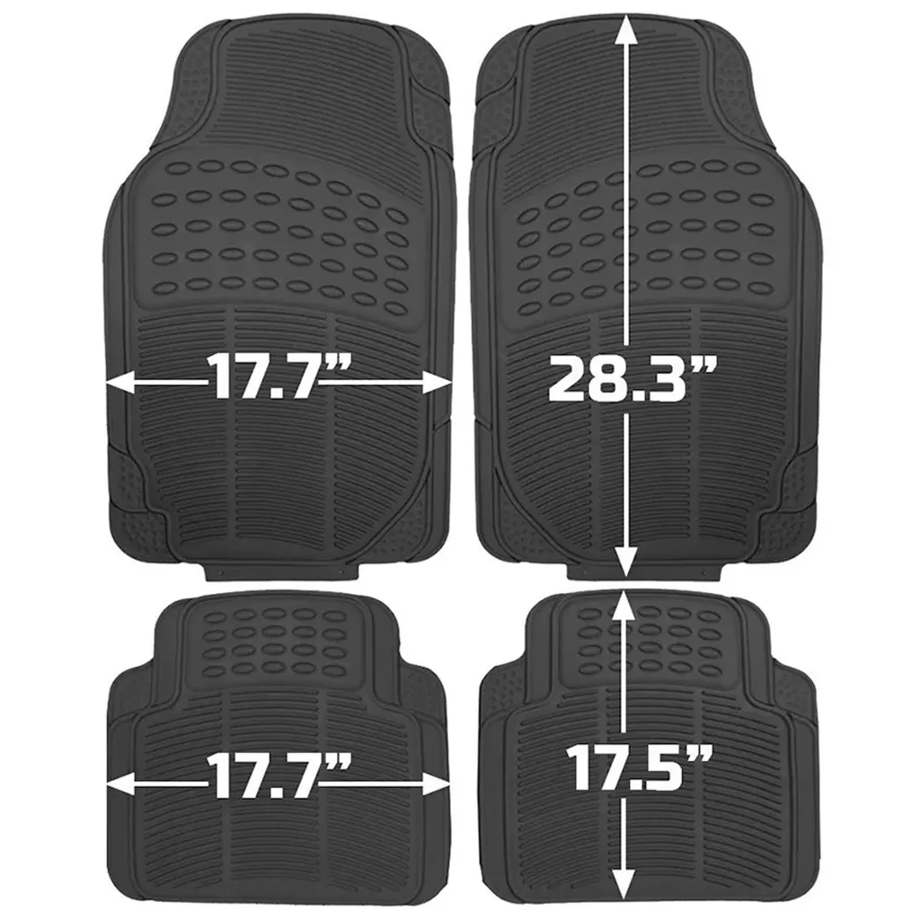 Buy All-Weather PVC Rubber Car Floor Mats in Black Color | RideoFrenzy