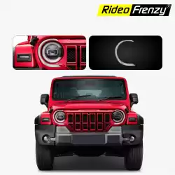 Buy Mahindra Thar Roxx Chrome Headlight Covers Garnish | RideoFrenzy