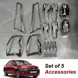 Buy New Dzire 2024 | 2025 Chrome Accessories Combo Kit | RideoFrenzy