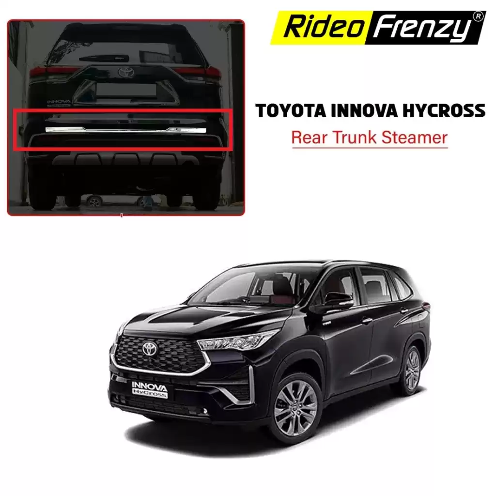 Buy Chrome Boot Garnish for Innova Hycross online India | RideoFrenzy