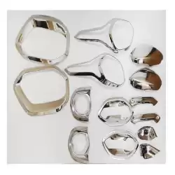 Buy Tata Punch Chrome Accessories Garnish Combo Kit Oline India | Headlight | Tail light | Mirror | Handle Chrome Garni