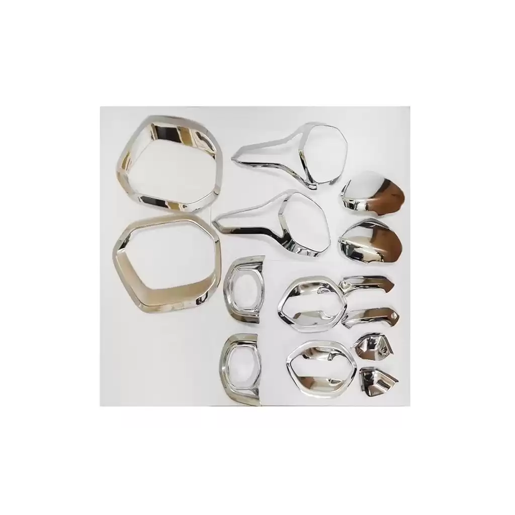 Buy Tata Punch Chrome Accessories Garnish Combo Kit Oline India | Headlight | Tail light | Mirror | Handle Chrome Garni