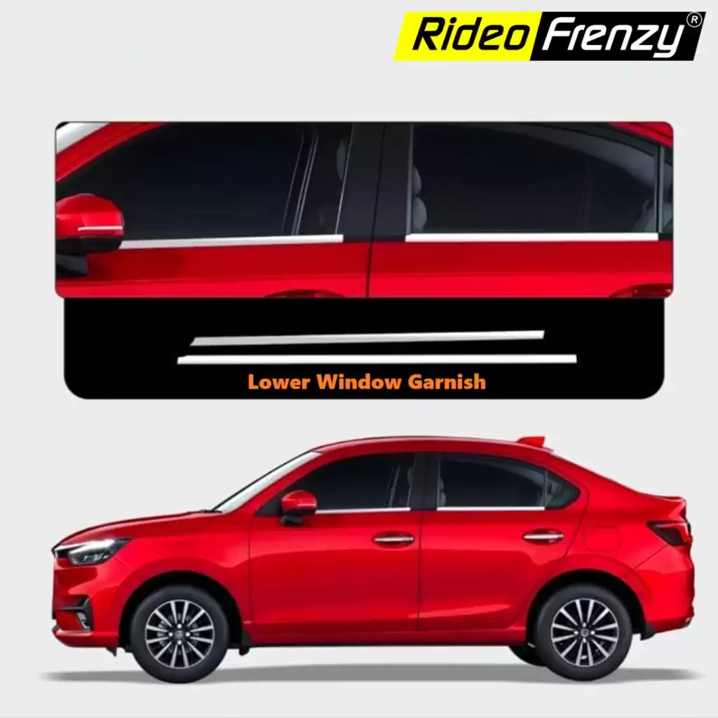 Buy New Honda Amaze 2025 Lower Window Chrome Garnish | RideoFrenzy