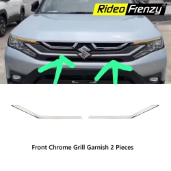 Buy New Brezza Front Grill  Chrome Garnish Fitting online India | RideoFrenzy