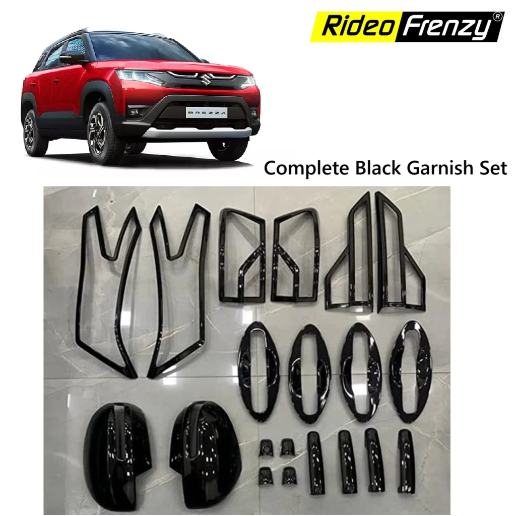 Buy New Brezza (2022) Paino Black Garnish Set online India | RideoFrenzy