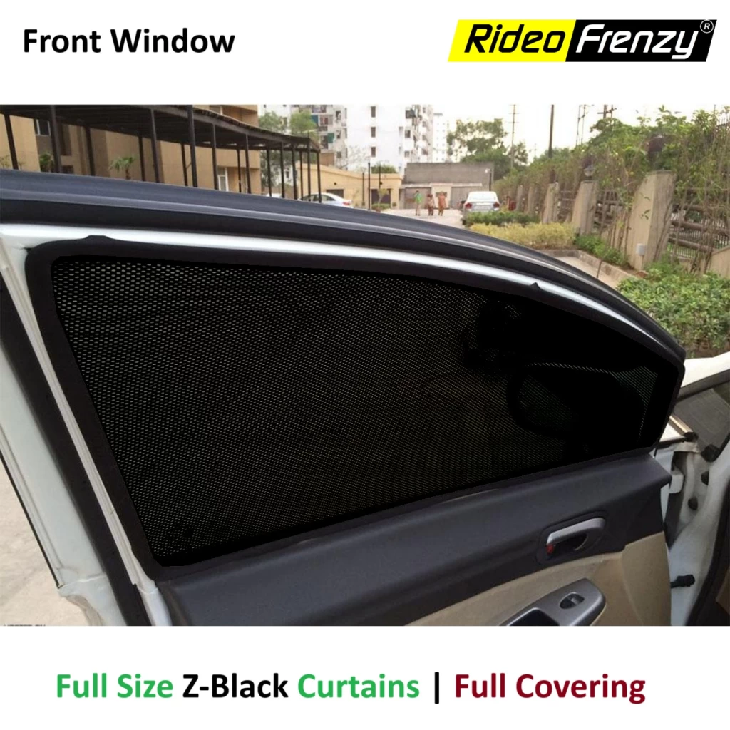 Full Z Black Sunshades Curtains for Car at RideoFrenzy