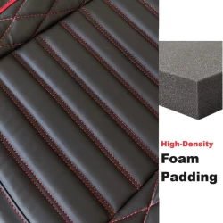 Buy RideoFrenzy Streak Black and Red Nappa Leather Car Seat Covers