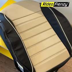 Buy RideoFrenzy LEO Beige & Black Nappa Leather Seat Covers