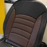 RideoFrenzy Luxury Coffee & Black Nappa Leather Car Seat Covers