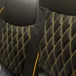 Buy RideoFrenzy Zebra Black and Yellow Color Nappa Leather Car Seat Covers
